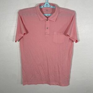 Mack Weldon Polo Shirt Mens Large Pink Performance Stretch Mesh Short‎ Sleeve